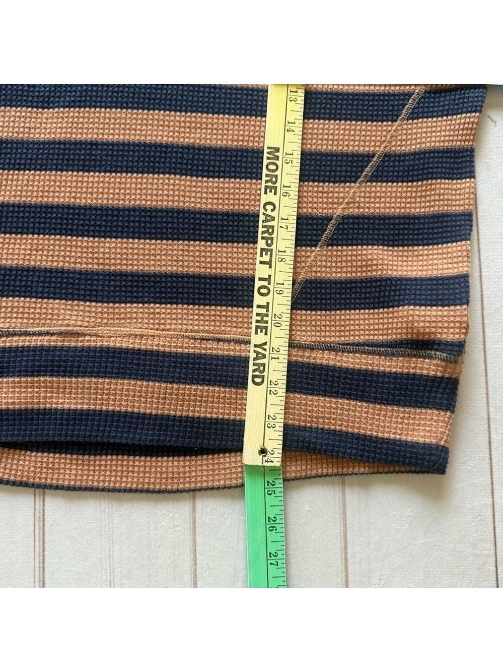 NWT OFFLINE By Aerie Wow! Waffle Oversized T-Shirt Striped V-Neck Tan Sweater S - Picture 11 of 16